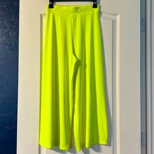 Ribbed neon wide leg pants